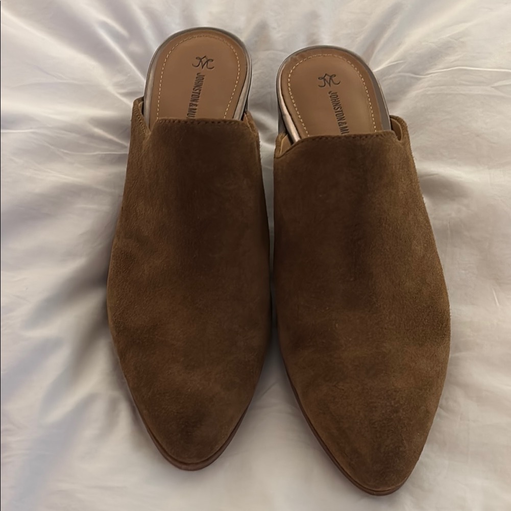 Brown Suede Mules By